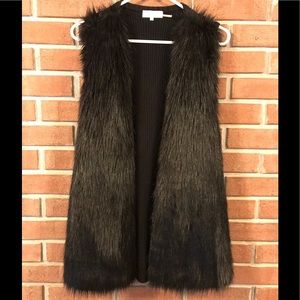 Sweater cardigan w/ fur from Calvin Klein